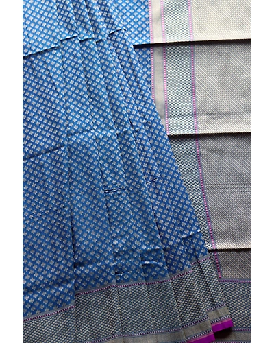 Royal Blue Banarasi Sari-1