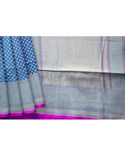Royal Blue Banarasi Sari-3