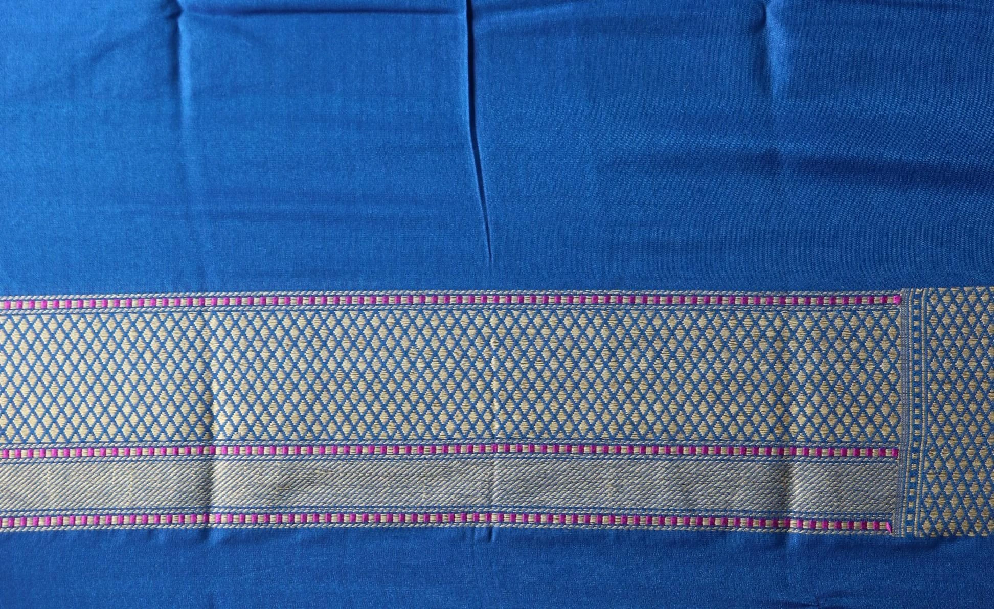 Royal Blue Banarasi Sari-4