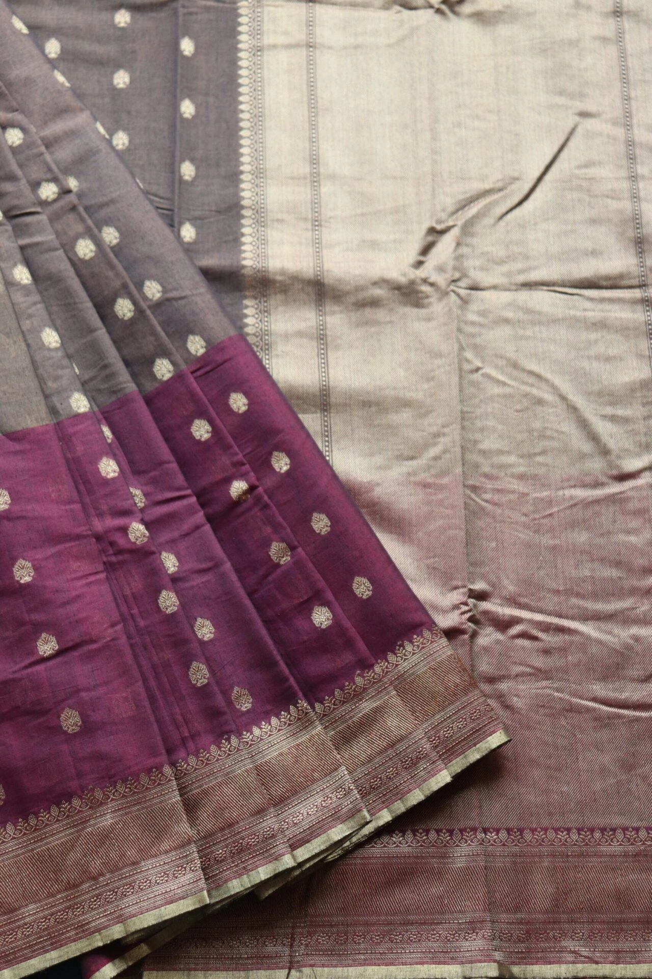 Brown Banarasi Handloom Saree (Cutwork/Phekua)-1