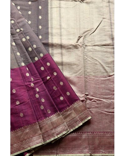 Brown Banarasi Handloom Saree (Cutwork/Phekua)-1