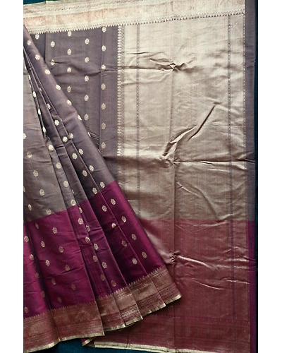 Brown Banarasi Handloom Saree (Cutwork/Phekua)-2