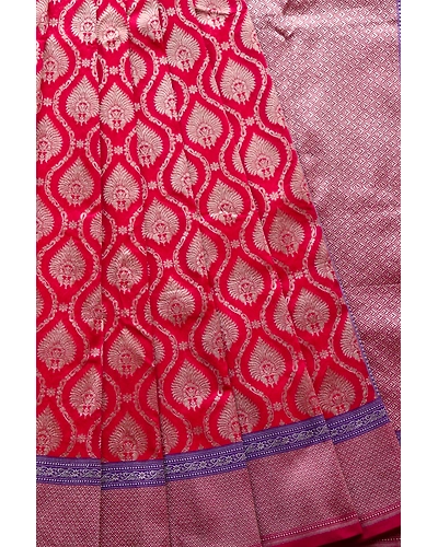 Red Leaf Banarasi Handloom Saree (Kadhua)-162021-00006