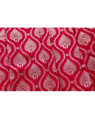 Red Leaf Banarasi Handloom Saree (Kadhua)-2