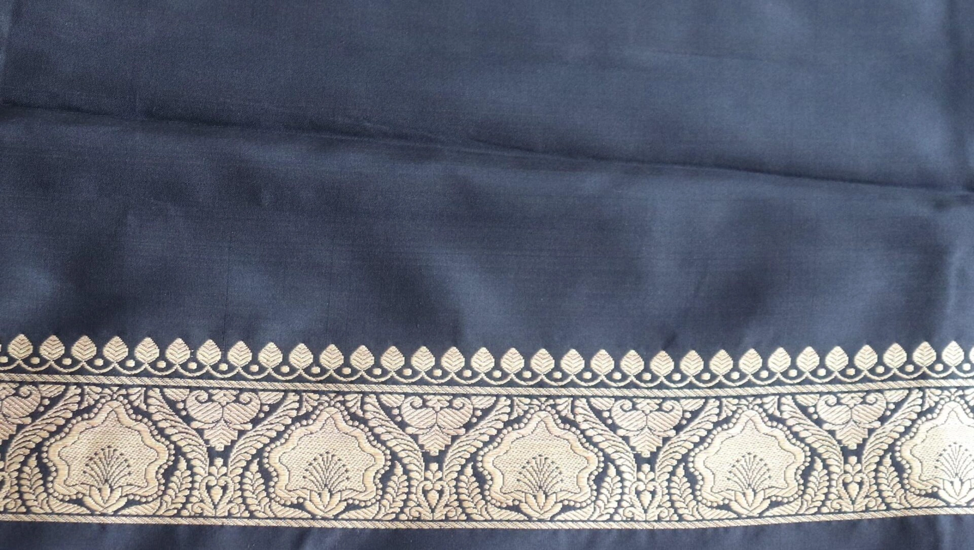 Tifi Border Black Handloom Banarasi Saree with Meena Konia-9