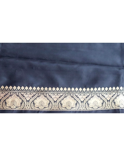 Tifi Border Black Handloom Banarasi Saree with Meena Konia-9