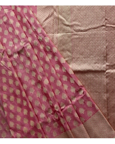 Peach Banarasi Handloom Saree (Cutwork/Phekua)-5