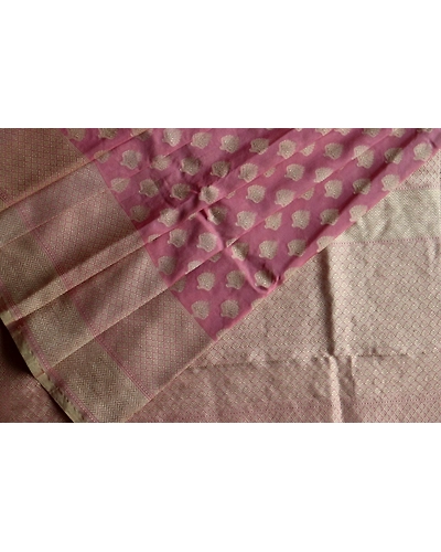 Peach Banarasi Handloom Saree (Cutwork/Phekua)-7