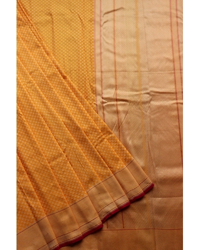 Yellow Chunri Booti Handloom Banarasi Saree-162021-00001