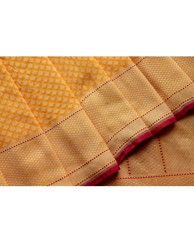 Yellow Chunri Booti Handloom Banarasi Saree-6