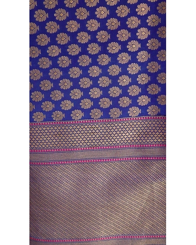 Blue Chunri Booti Cutwork Handloom Banarasi Dupatta-7