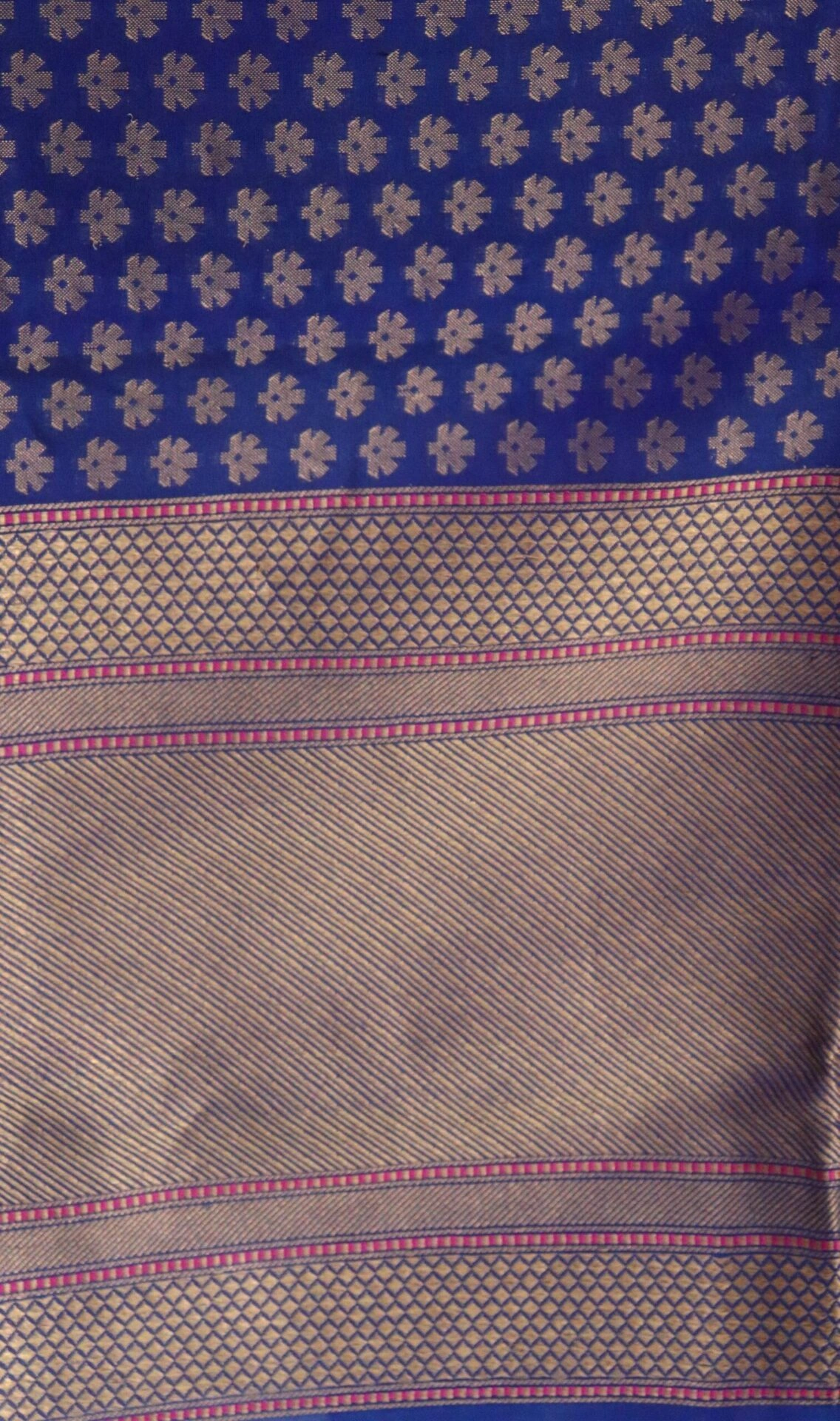 Royal Blue Chunri Booti Cutwork Handloom Banarasi Dupatta-5