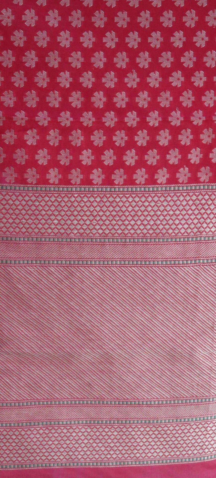 Red Booti Cutwork Handloom Banarasi Dupatta-6