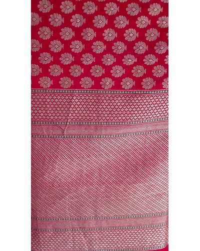 Red Big Boota Cutwork Handloom Banarasi Dupatta-7