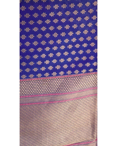 Royal Blue Chunri Booti Cutwork Handloom Banarasi Dupatta-4