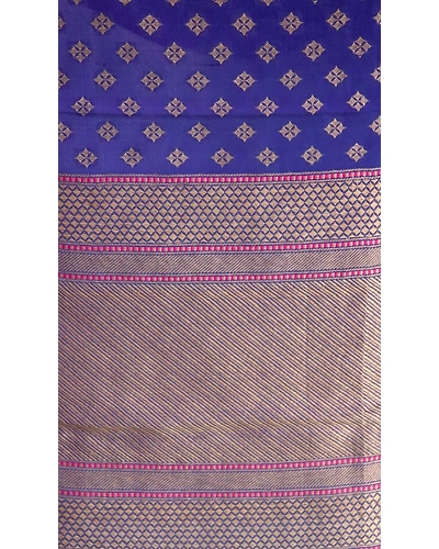 Blue Diamond Booti Cutwork Handloom Banarasi Dupatta-6