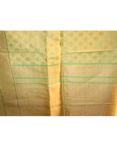 Yellow flower Booti Cutwork Handloom Banarasi Dupatta-6