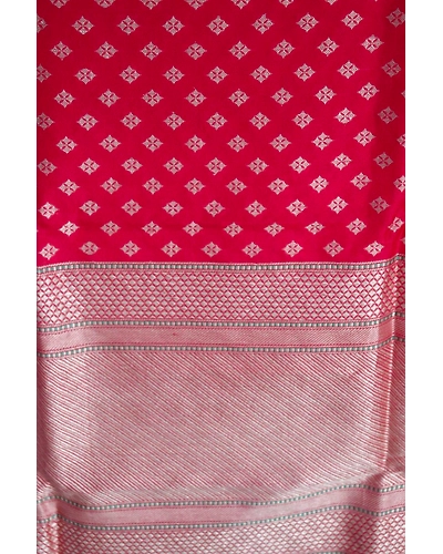 Red Small Booti Cutwork Handloom Banarasi Dupatta-5