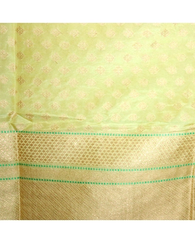 Yellow Booti Cutwork Handloom Banarasi Dupatta-6