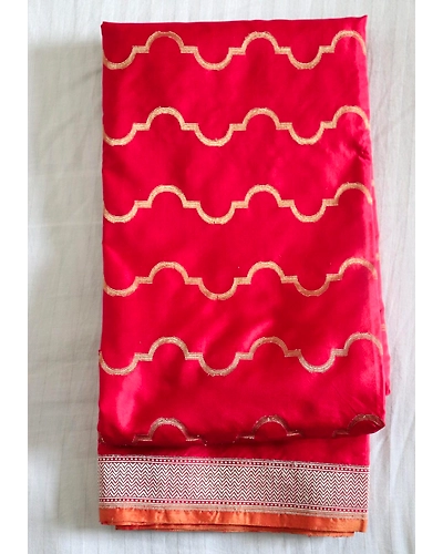 Red Cutwork Handloom Banarasi Dupatta-8
