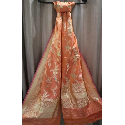 Orange Jangla Meenadar Booti Handloom Banarasi Dupatta