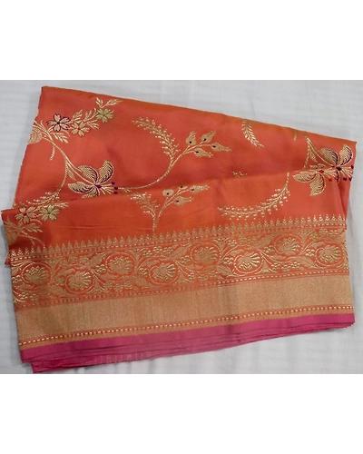 Orange Jangla Meenadar Booti Handloom Banarasi Dupatta-6