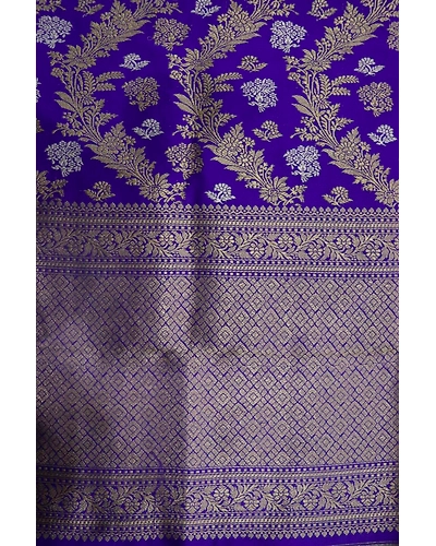 Premium Royal Blue Lahariya Ara Jangla Handloom Banarasi Dupatta-9