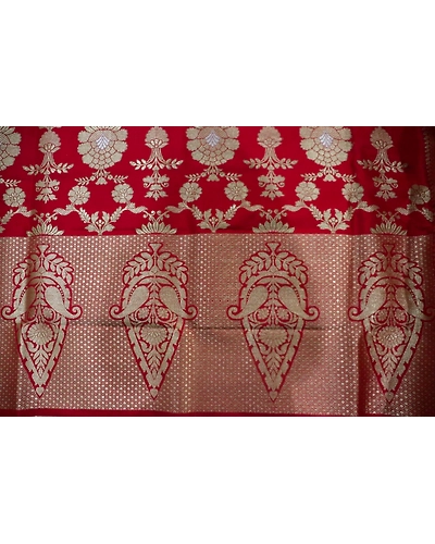 Bridal Red Jangla Handloom Banarasi Dupatta-6