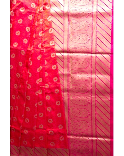 Pink Tanchui Handloom Banarasi Saree with Meena Booti-162021-00041