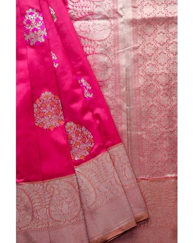 Red Kadhua Flower Meena Boota Handloom Banarasi Saree-162021-00013