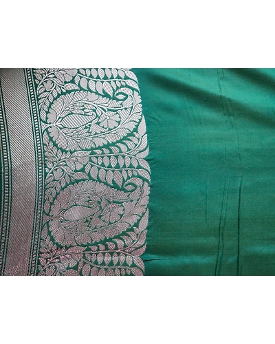 Dark Green Kadhua Flower Boota Handloom Banarasi Saree-9