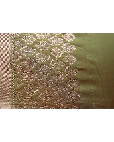 Light Green Kadhua Flower Boota Handloom Banarasi Saree-7