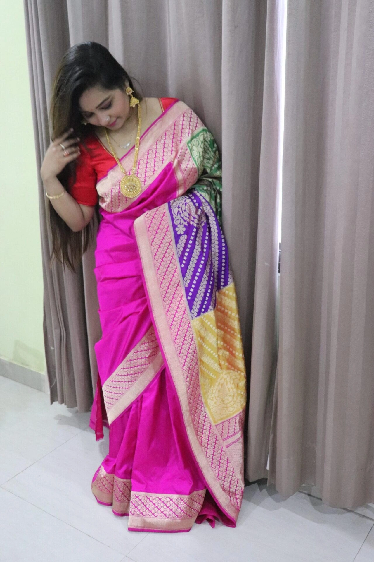 Rangkaat Chand Pallu Banarasi Handloom Saree-1