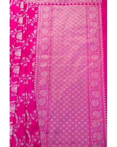 Pink Alfi Jangla Handloom Banarasi Saree-1