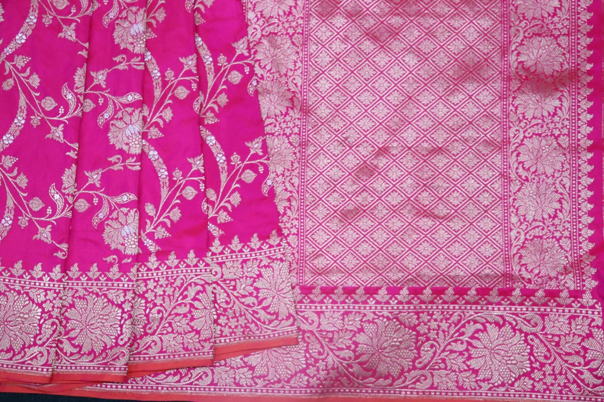 Pink Alfi Jangla Handloom Banarasi Saree-2