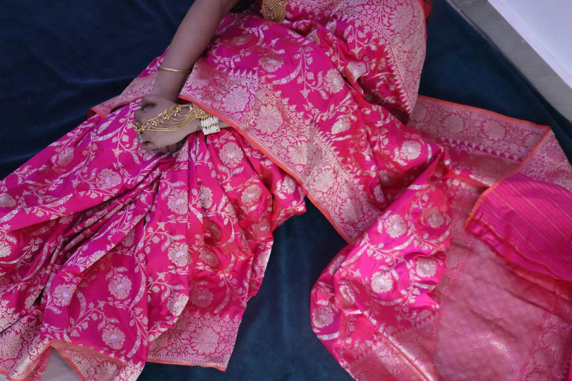 Pink Alfi Jangla Handloom Banarasi Saree-3