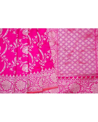 Pink Alfi Jangla Handloom Banarasi Saree-4