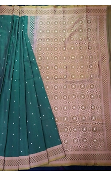 Green Chunri Booti Banarasi Handloom Saree