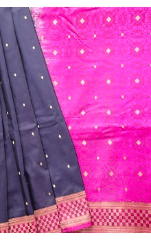Blue Chunri Booti Handloom Banarasi Saree