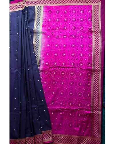 Blue Chunri Booti Handloom Banarasi Saree-1