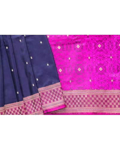 Blue Chunri Booti Handloom Banarasi Saree-2