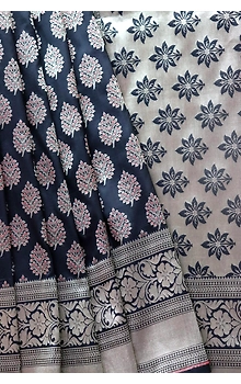 Black Leaf with Meena Boota Banarasi Saree