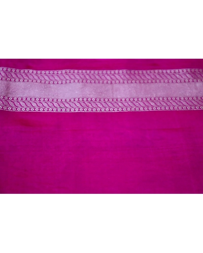 Magenta Meena Phuliya Jangla Banarasi Handloom Saree-4