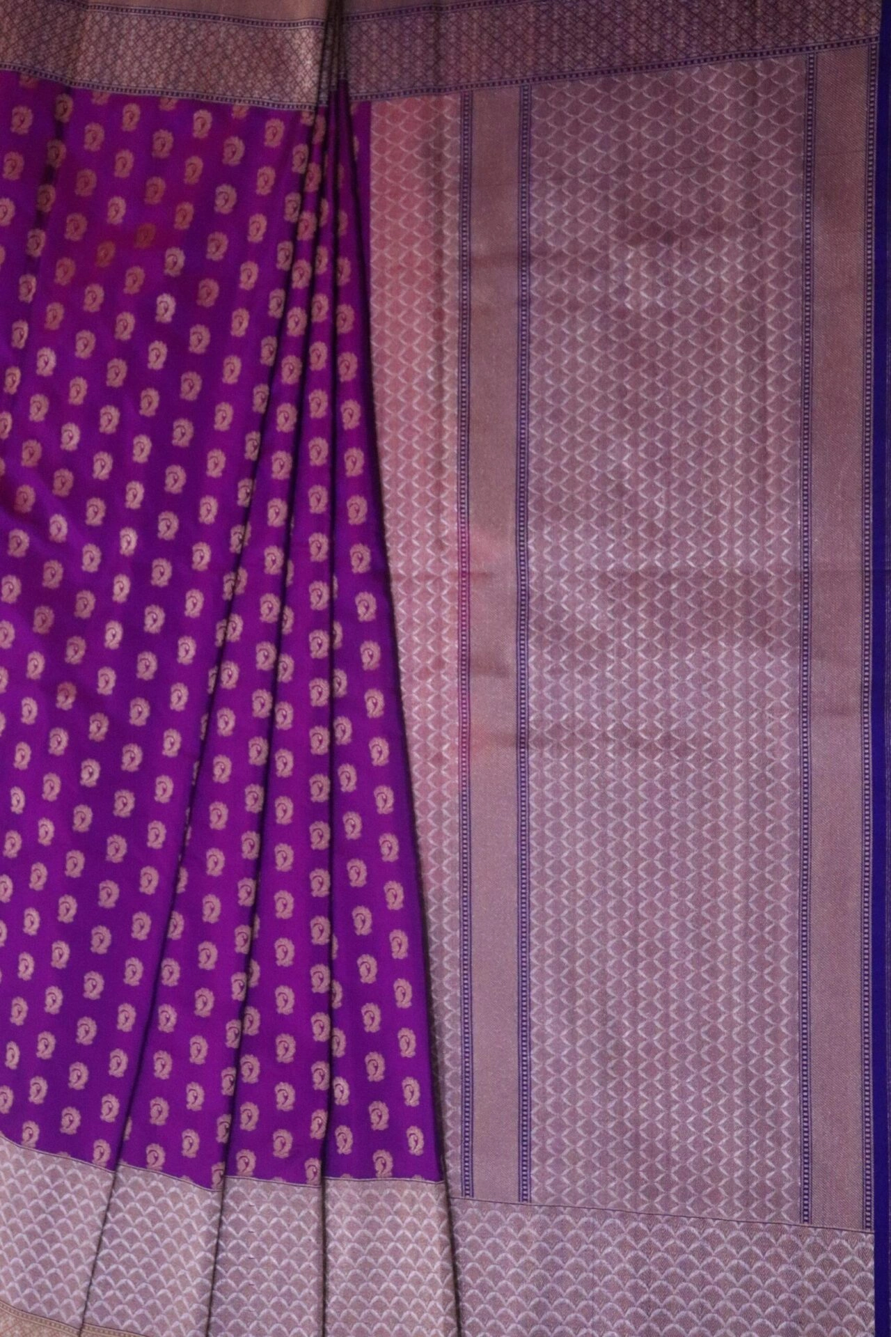 Purple Alfi Border Handloom Banarasi Saree-162021-00040