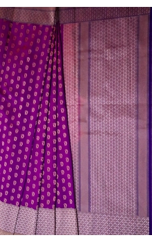 Purple Alfi Border Handloom Banarasi Saree