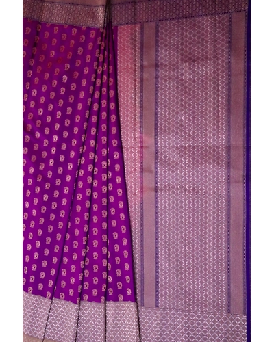 Purple Alfi Border Handloom Banarasi Saree-162021-00040