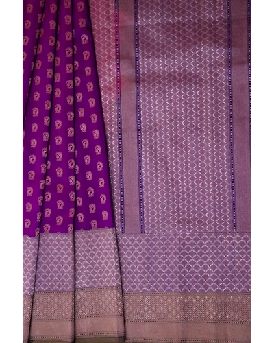 Purple Alfi Border Handloom Banarasi Saree-1
