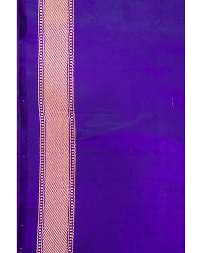 Purple Alfi Border Handloom Banarasi Saree-4