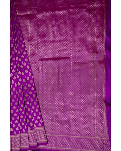 Magenta Traditional Booti Banarasi Handloom Saree-1