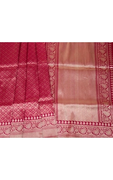 Red Brocade Booti Handloom Banarasi Saree